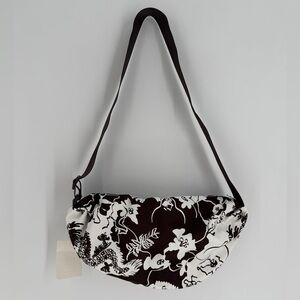 Cos Nylon Printed Padded Dragon Floral Crossbody Bag In Dark Brown